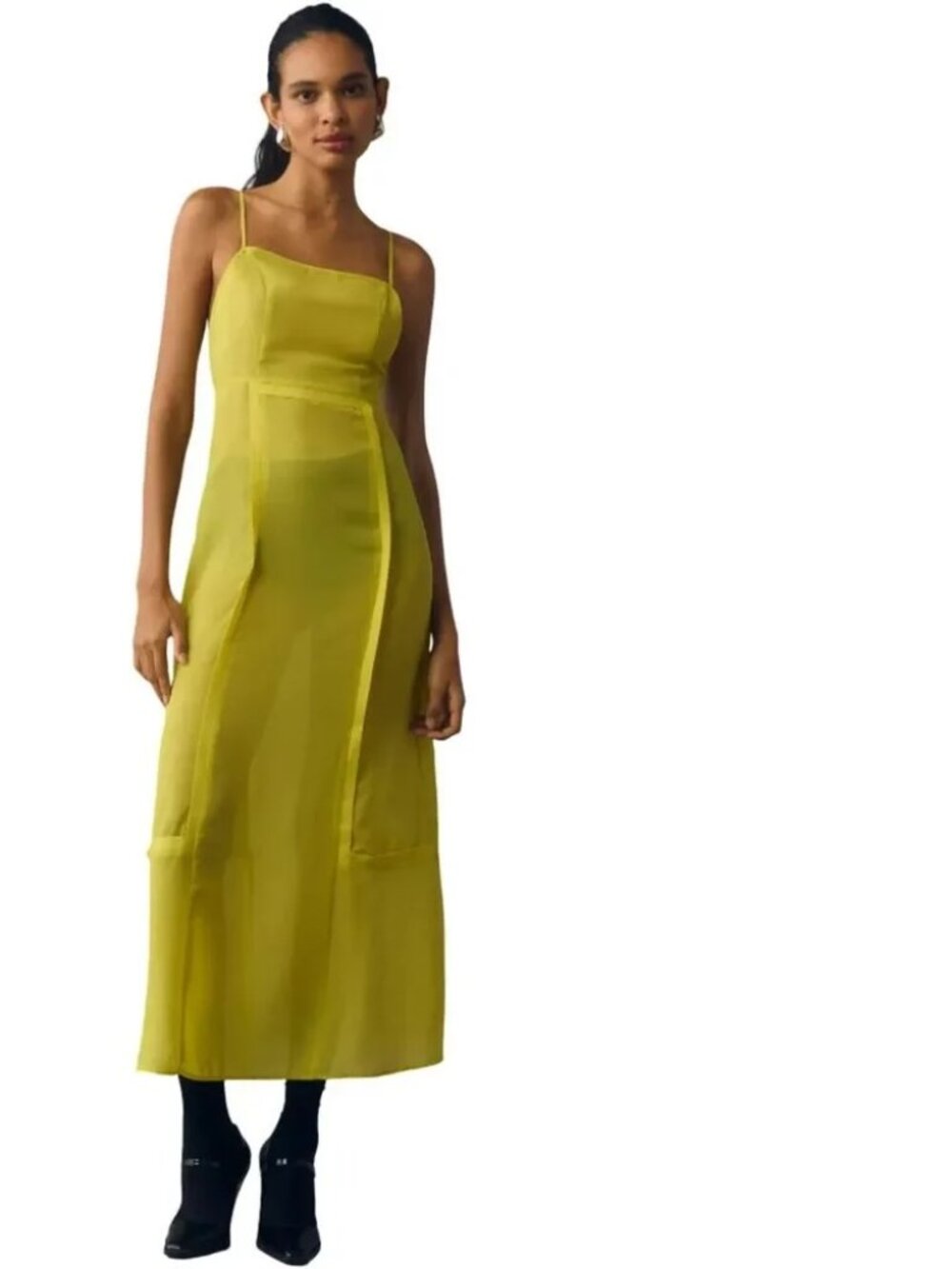 By Anthropologie NWOT Sheer Paneled Midi Dress